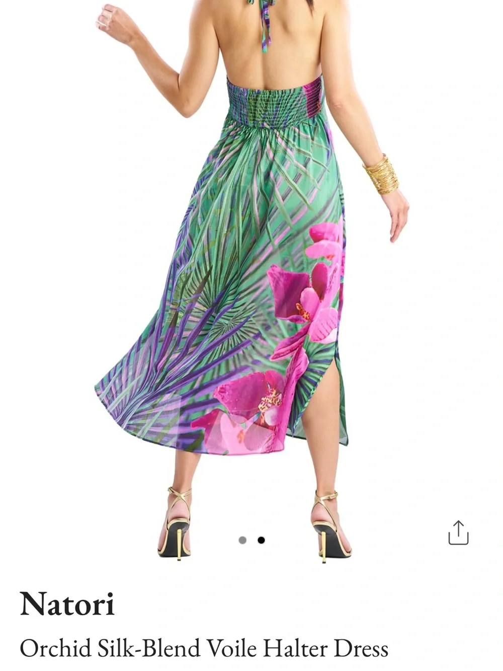 Natori Strapless Tropical Orchid Dress - Pink & Green_7